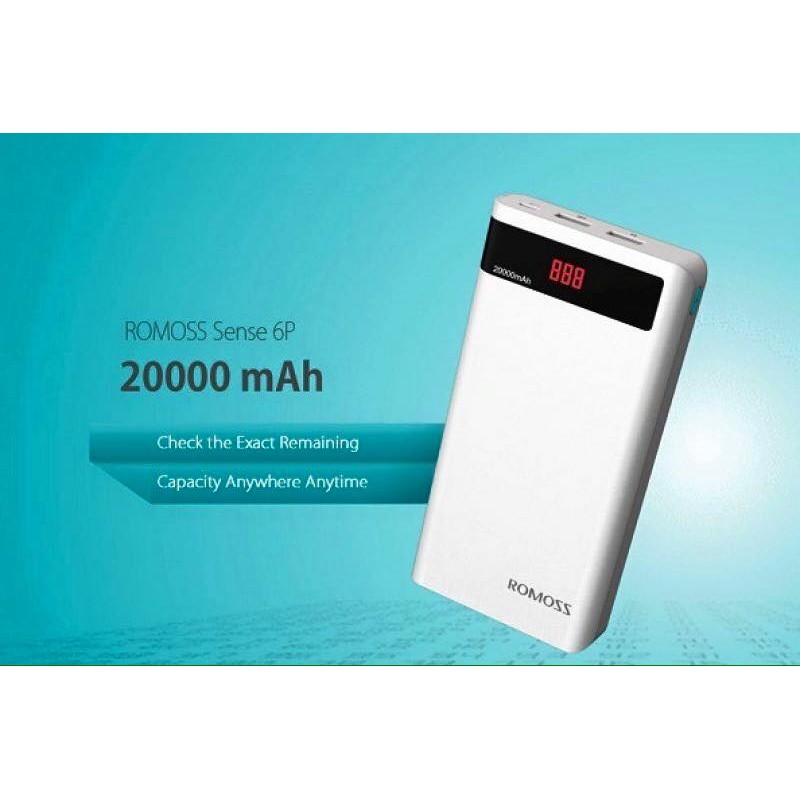 Pin Dự Phòng Romoss Sense 6P 20000mAh Chính Hãng