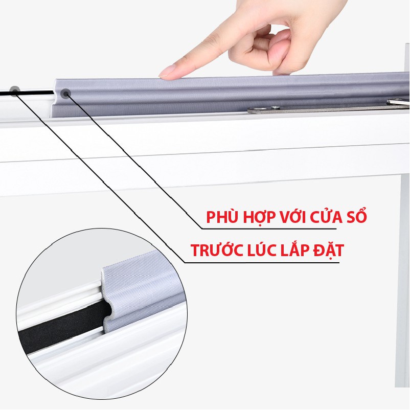 Nẹp Xốp Chắn Khe Hở Cửa Sổ, Chống Gió Lùa, Ron Chặn Cửa Cản Bụi Dùng Cho Cửa Nhôm Kính Kéo, Đẩy Ngăn Đi Hơi Máy Lạnh