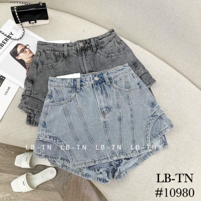 Quần jeans giả váy gân hàng QCL1
