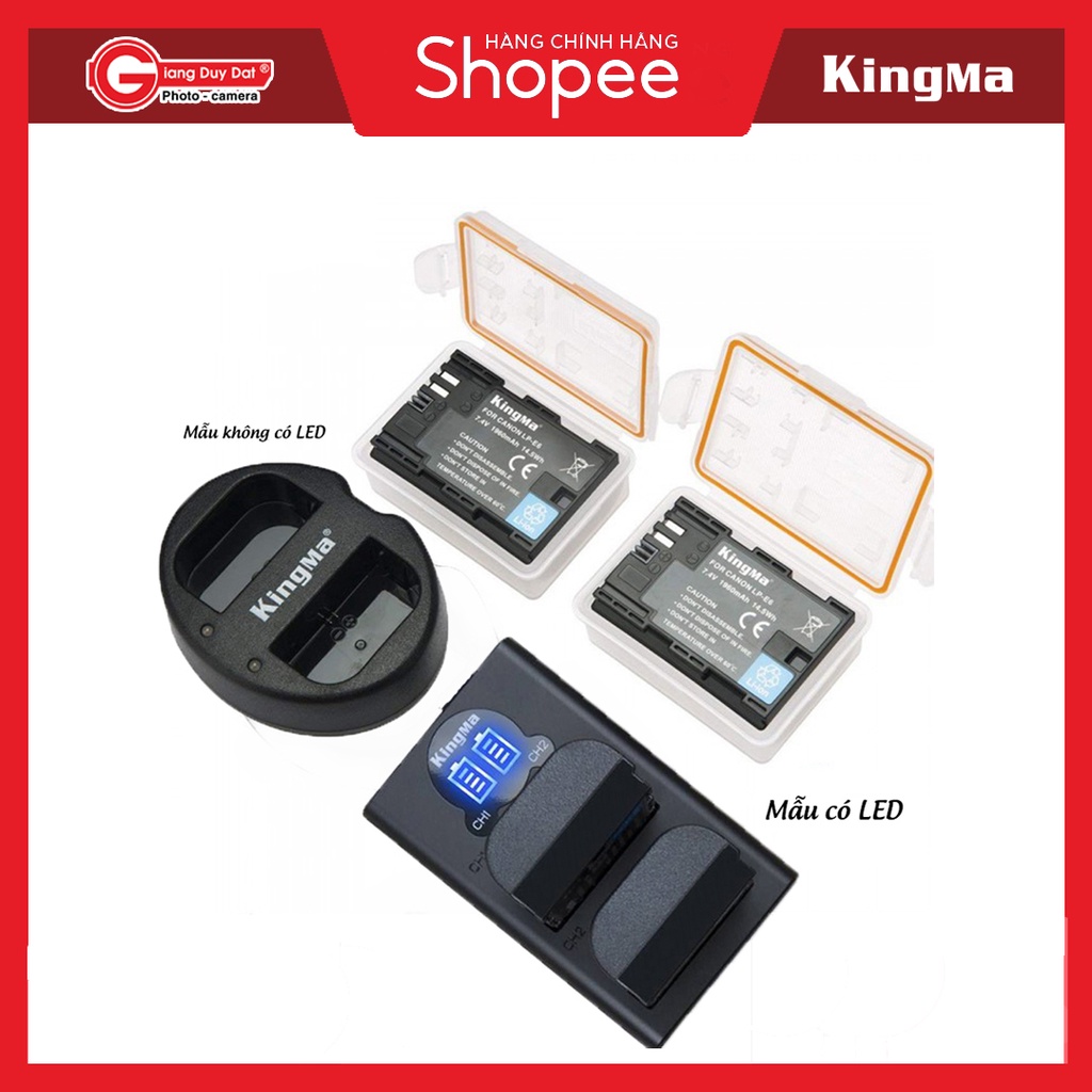 Bộ Pin - Sạc Đôi KingMa Cho Canon LP-E6