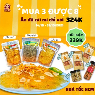 Mua 3 được 8, bánh tráng trộn khô gà - phô mai - rong biển + 3 khô gà lắc hành tỏi phi + khô gà + chà bông rong biển