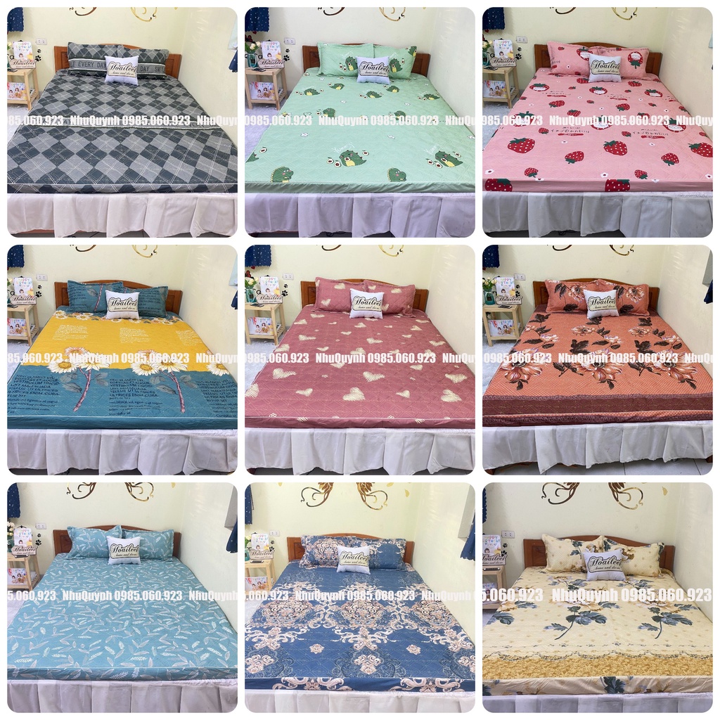 Ga chun trải giường trần bông dày dặn chắc chắn chất liệu cotton poly đủ kích thước m6 m8 | BigBuy360 - bigbuy360.vn