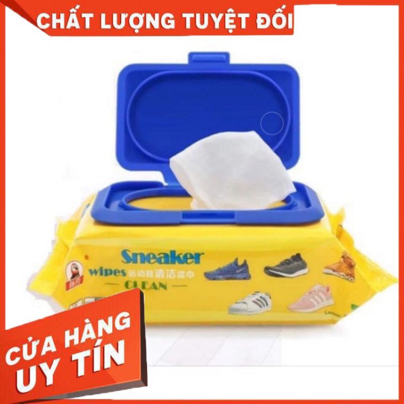 Giấy ướt lau giầy, khăn lau giầy hộp 30 tờ