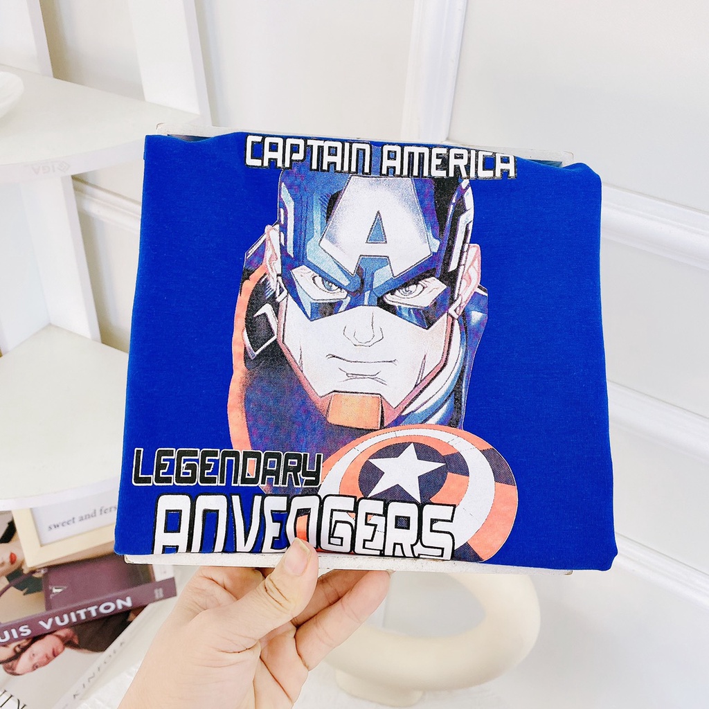 Bộ siêu nhân bé trai , đồ bộ in 3D siêu nhân cotton co giãn 4 chiều