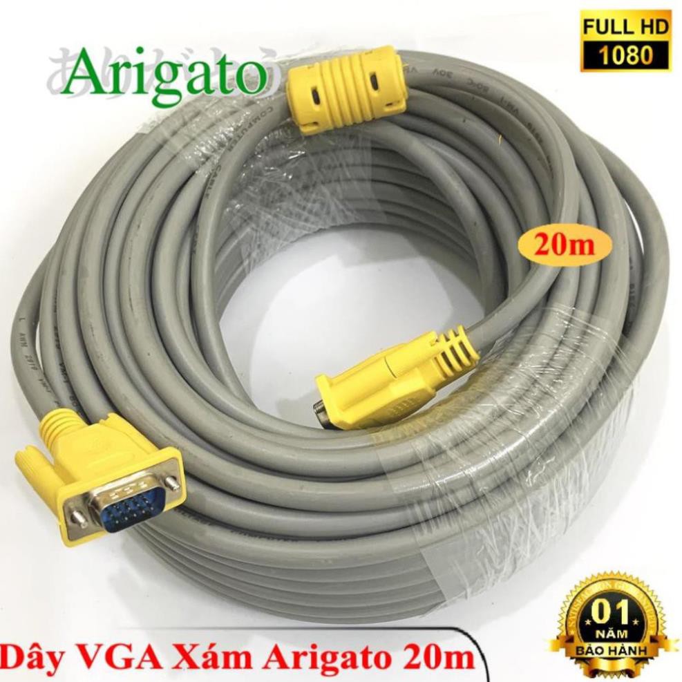 DÂY VGA 20m XÁM ARIGATO ARIGATO ĐẢM BẢO CHẤT LƯỢNG | BigBuy360 - bigbuy360.vn