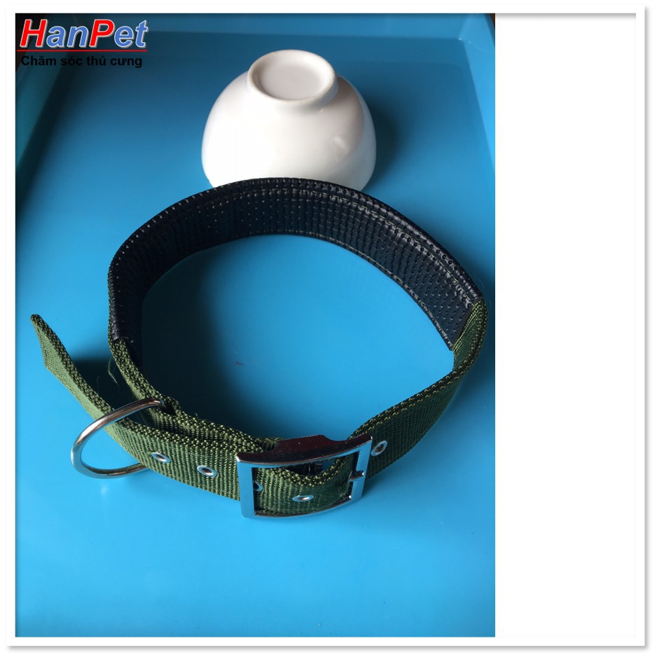 Vòng cổ chó to kiểu DÂY LƯNG QUÂN ĐỘI (20-30kg) hanpet 341