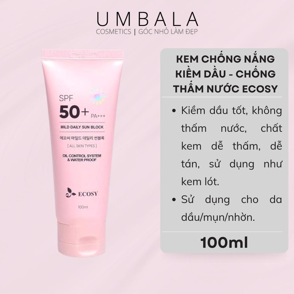 Kem chống nắng Kiềm Dầu Ecosy Mild Daily (100ml)