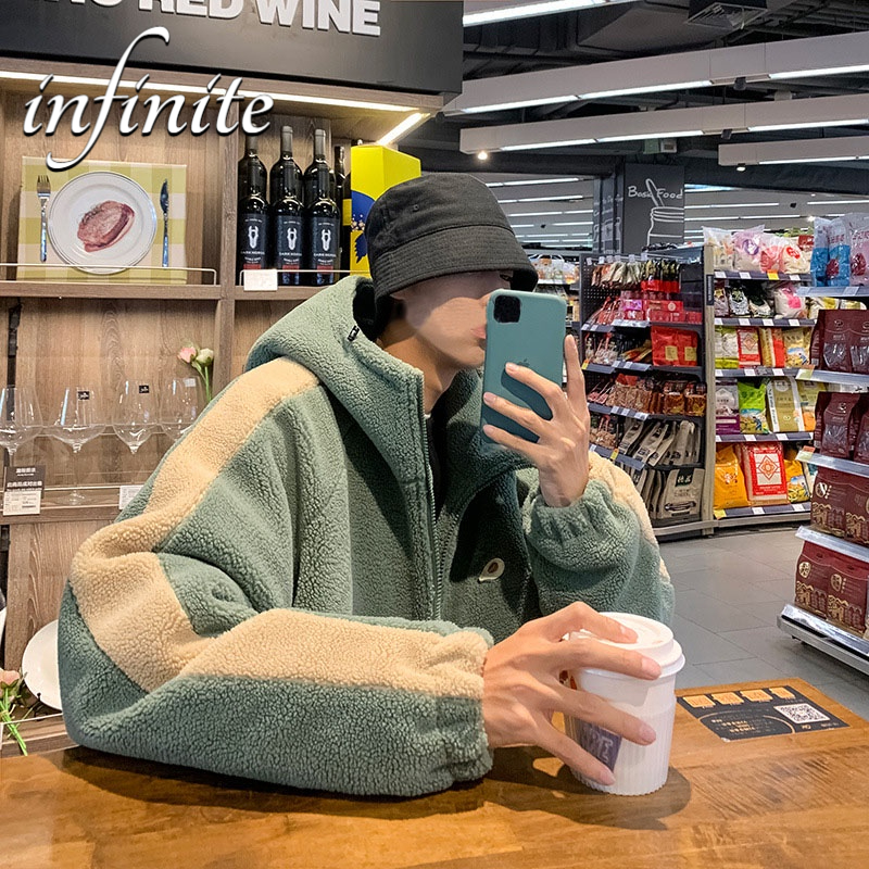 Áo Khoác cotton Len Lông Cừu Dày Dặn Phong Cách Thời Trang Hàn Quốc Cho Nam Giới