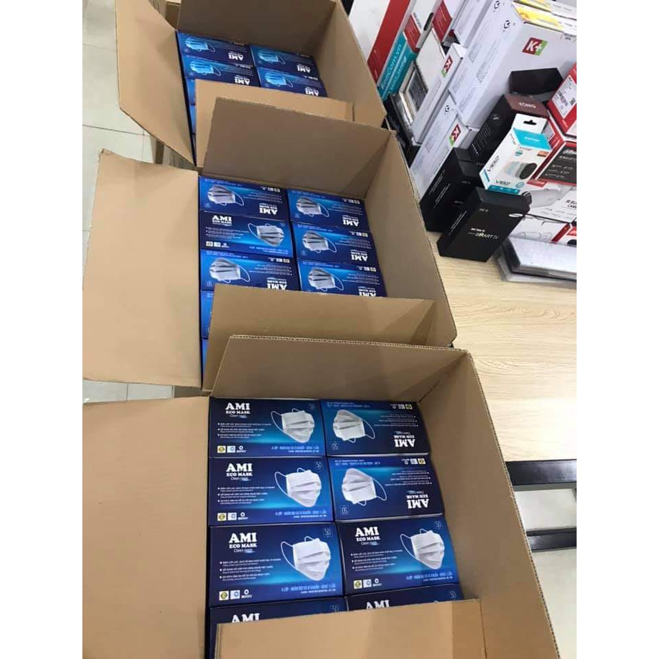 (Màu trắng) Hộp 50 Chiếc Khẩu trang 4 Lớp AMI | BigBuy360 - bigbuy360.vn