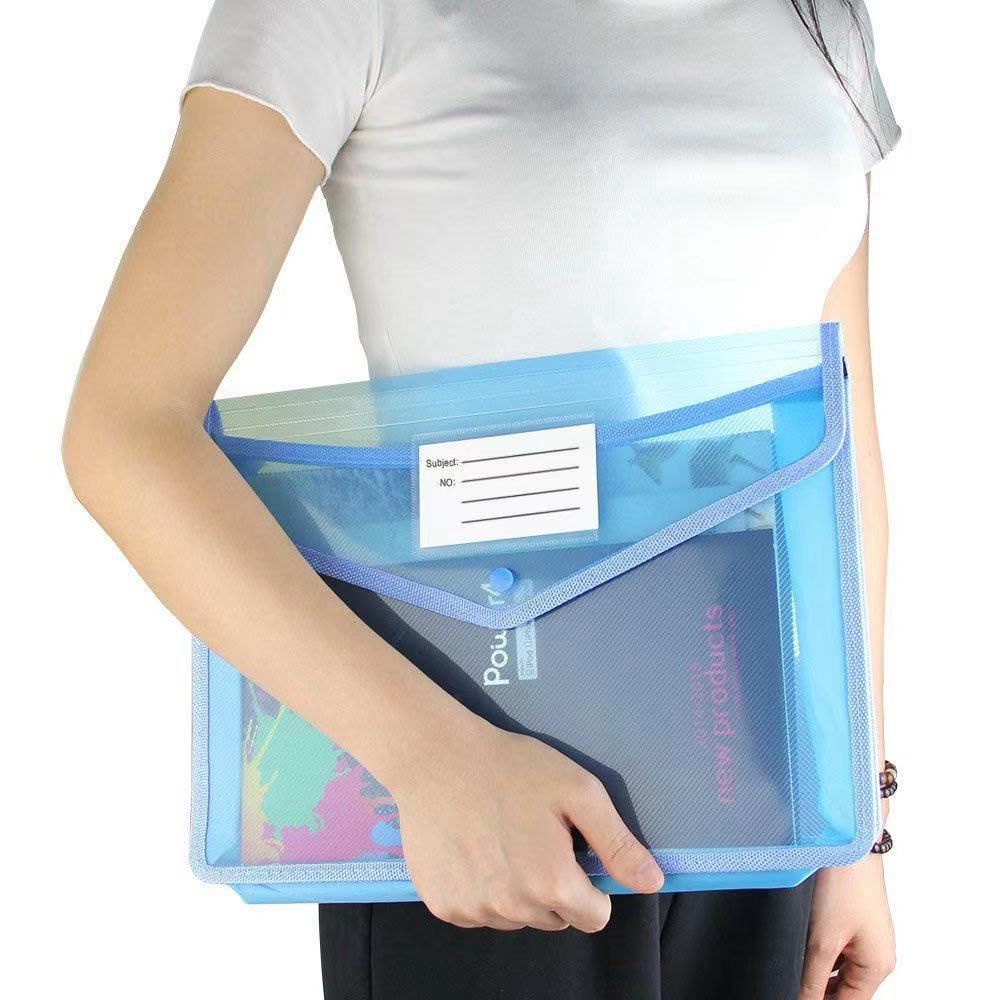 Túi đựng tài liệu bằng nhựa trong suốt chống thấm nước có nút bấm tiện lợi
