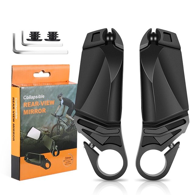 Gương Chiếu Hậu Gấp Gọn Điều Chỉnh Xoay 360 Độ Tiện Dụng° Gương Chiếu Hậu Xoay Được Bằng Hợp Kim Màu Đen Dành Cho Xe Đạp