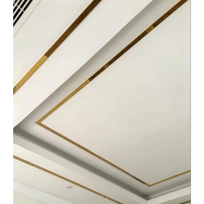 NẸP LA INOX VÀNG GƯƠNG 1,5CM TRANG TRÍ TƯỜNG 1 THANH DÀI 2M4