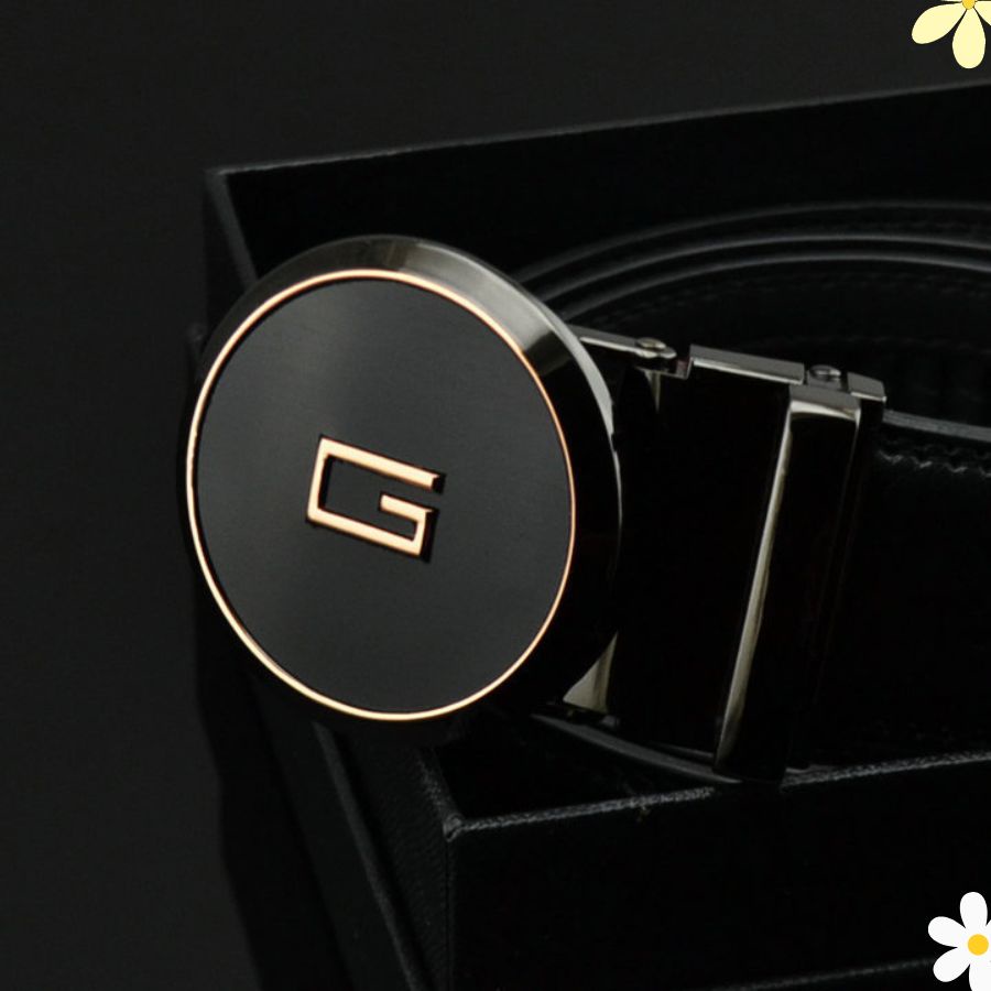 Thắt Lưng Nam Mặt Chữ G Da Bò Thật Khóa Tự Động Cao Cấp Sang Trọng TLG - Leli_store
