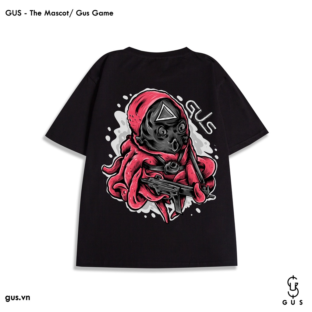 GUS Gus Game / Áo Thun Unisex Nam Nữ Form Rộng Vải Cotton 100% Phong Cách Streetwear Thời Thượng