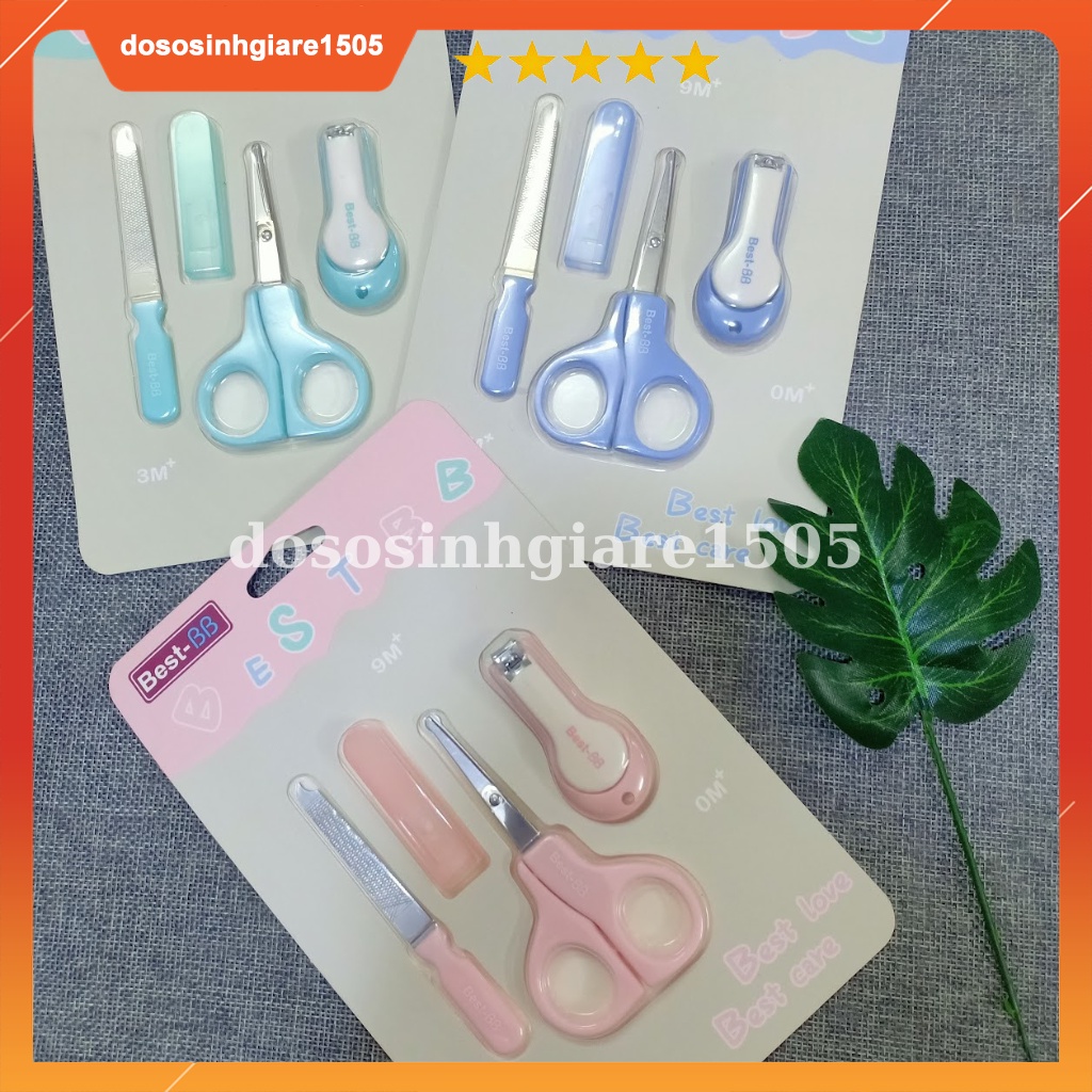 Bộ dụng cụ bấm móng 3 chi tiết (kéo + dũa + bấm) Best BB an toàn cho em bé