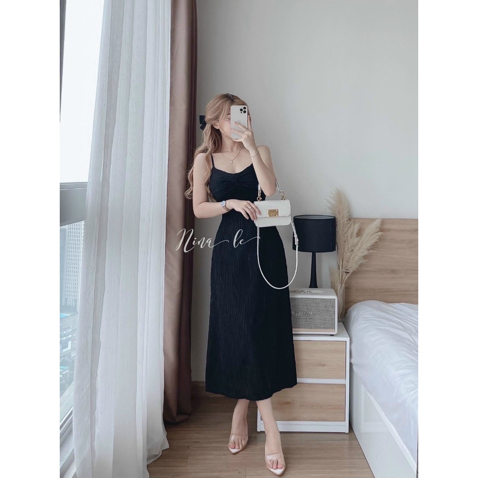 Váy đầm nữ hai dây xoắn ngực dáng dài gợi cảm có nhiều màu để lựa chọn