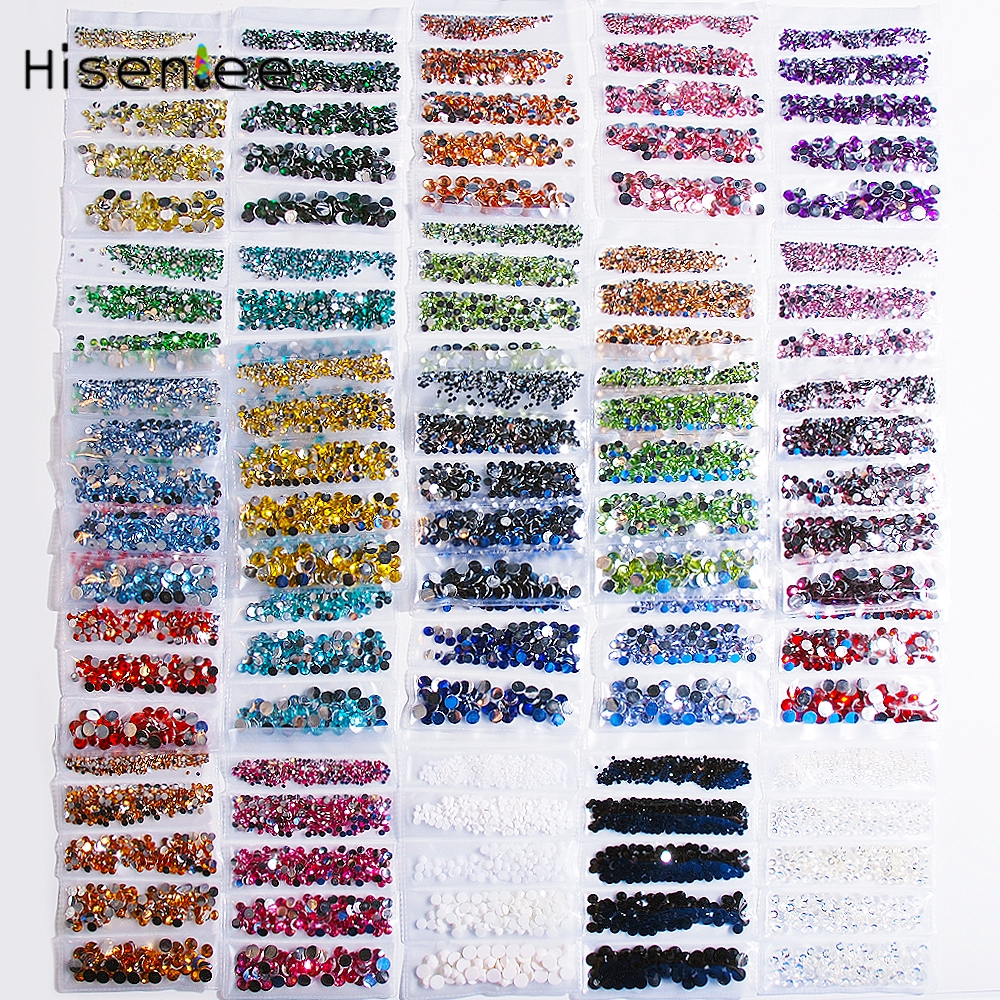 XIANSTORE 100Pcs 2-6mm Manicure DIY Decoration Nail Decals Flat Bottom 3D Glitter Nail