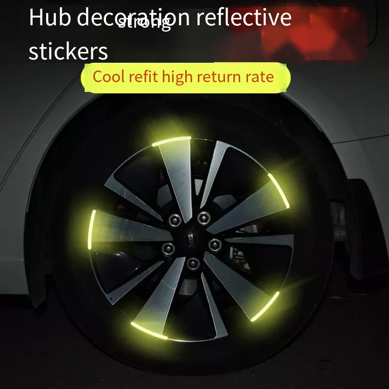 Bộ 20 Miếng Dán logo 3D Phản Quang Trang Trí Bánh Xe Hơi