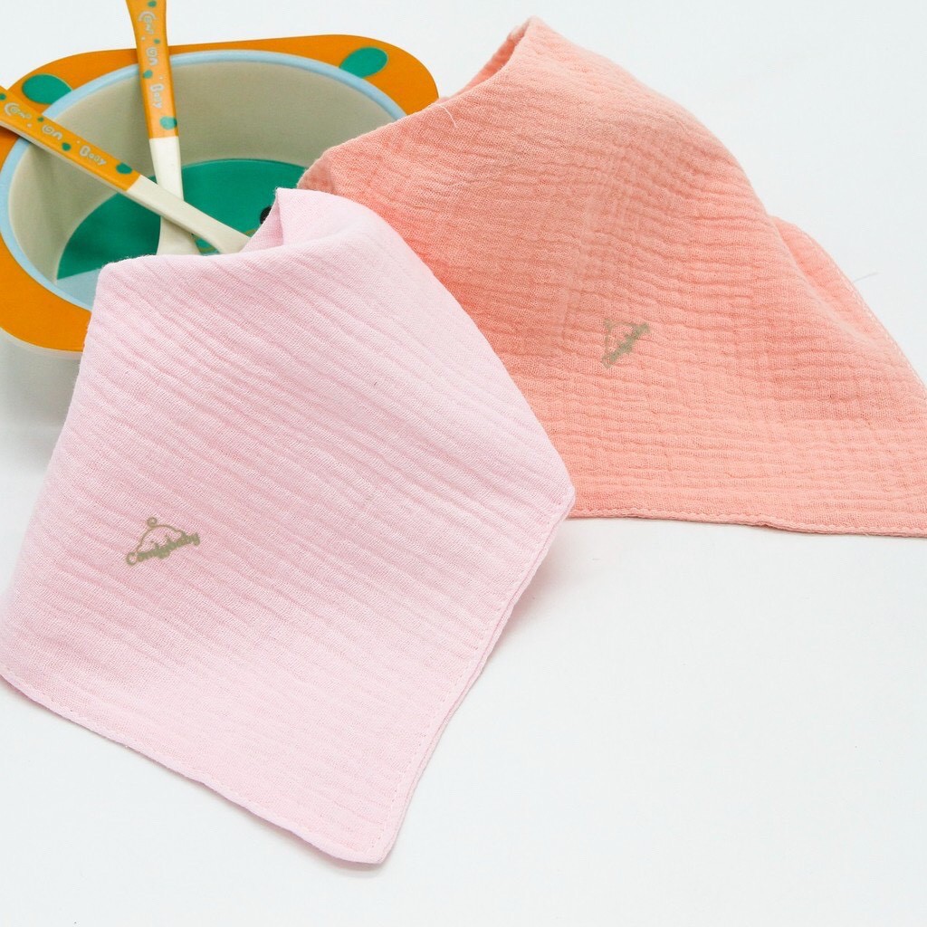 Set 2 yếm giữ ấm cổ tam giác cho bé sơ sinh - 1 tuổi 100% cotton 2 lớp - ảnh sản phẩm 4