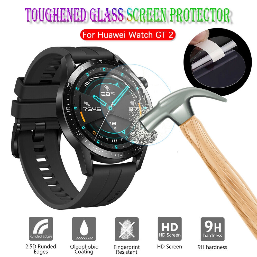 Bộ 2 kính cường lực độ cứng 9H trong suốt chống trầy cho đồng hồ thông minh Huawei Watch GT 2