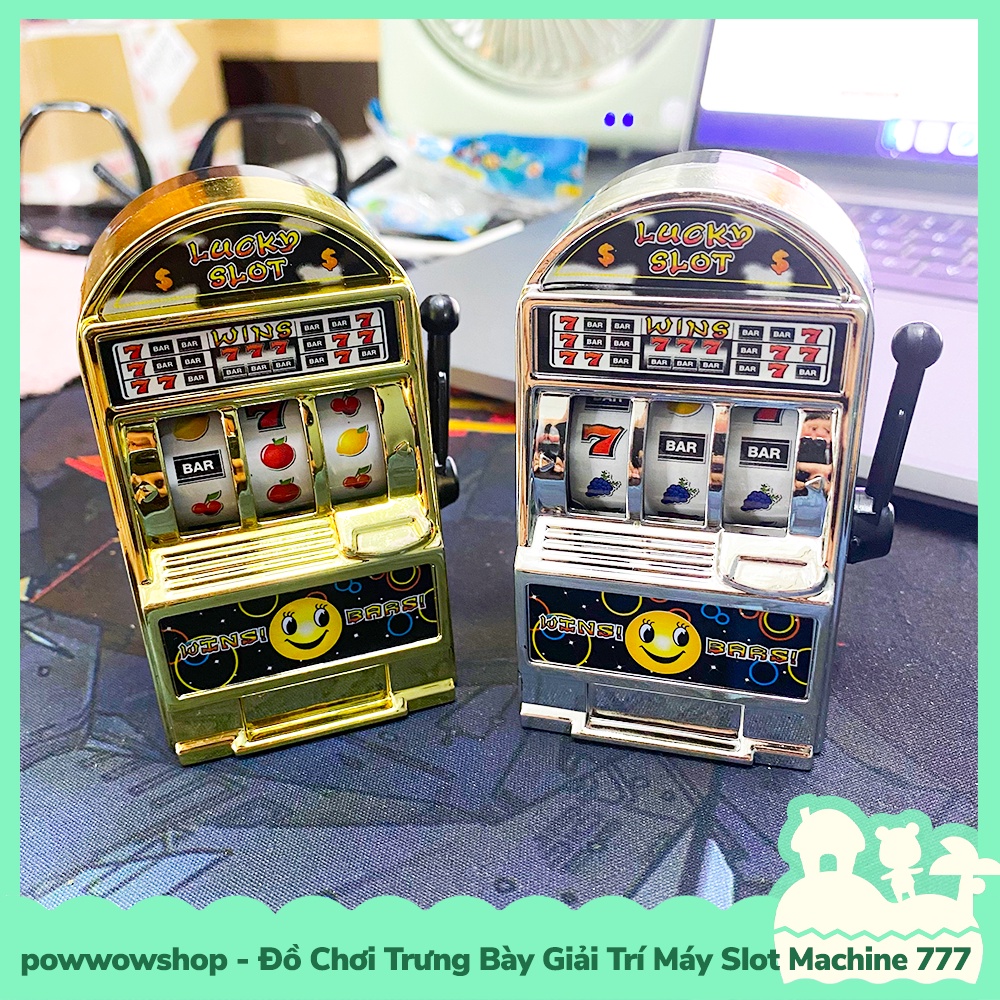 Đồ Chơi Trưng Bày Giải Trí Tương Tác Máy Slot Machine 777 Mini Cầm Tay Nhỏ Gọn Golden & Silver