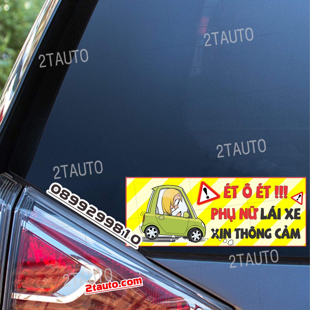 01 Tem Sticker Decal Dán Phụ Nữ Lái Xe Xin Thông Cảm, Hình Ngộ Nghĩnh, Dạng Decal Dán Có Keo Sẵn,Phụ Nữ Lái Xe Hãy Chú Ý