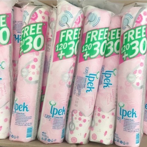 Bông tẩy trang IPEK Thổ Nhĩ Kỳ loại 150 miếng 1 bịch | BigBuy360 - bigbuy360.vn