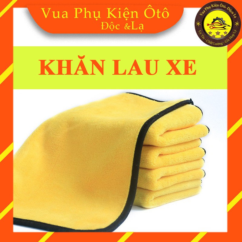 Khăn lau rửa xe Microfiber siêu thấm siêu mịn vệ sinh ô tô, xe máy chuyên dụng 2 lớp