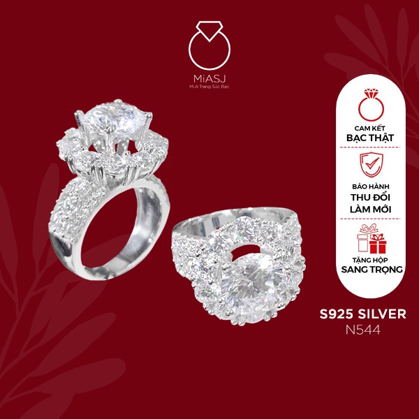 Nhẫn nữ bạc Ý S925 MiASJ nạm đá Cz cao cấp N544