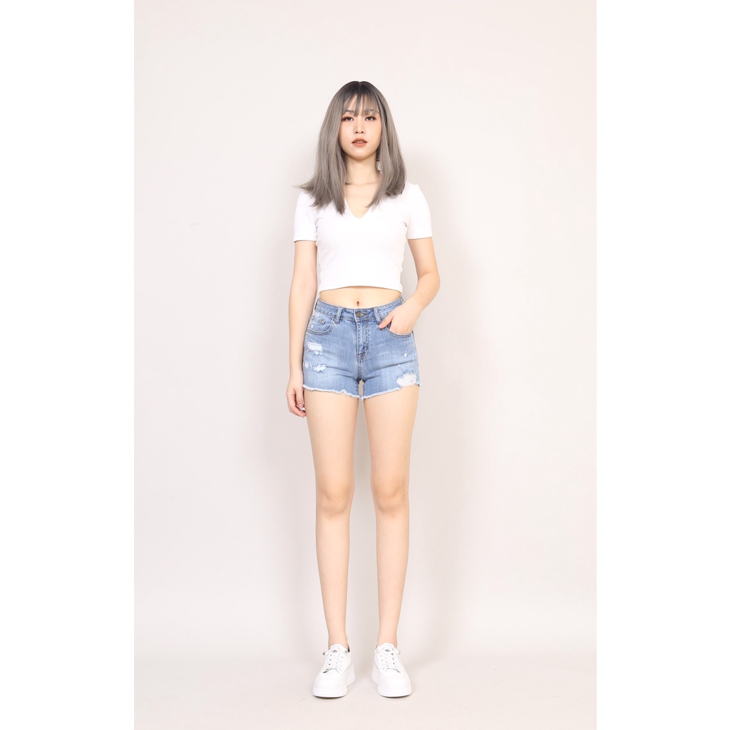 Quần Short Jean Nữ Thời Trang Rách To Gấu Tua Rua CT Jeans | BigBuy360 - bigbuy360.vn
