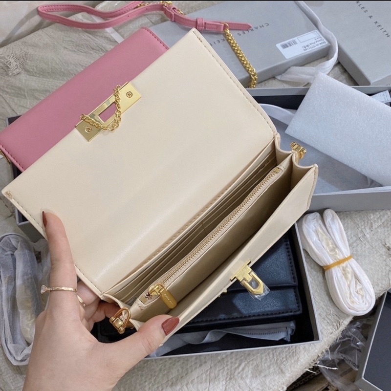 Túi Cê Kaa  khoá gập Zize 20 cầm tay đeo chéo chuẩn đẹp ( Full box)