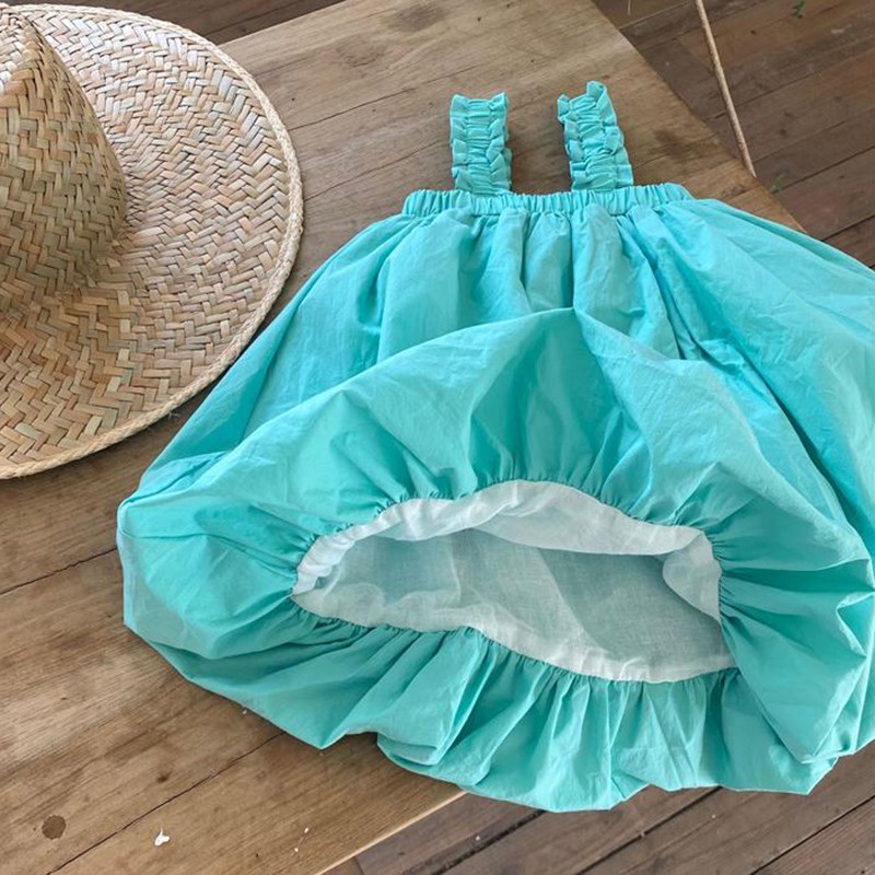 Đầm Hai Dây Họa Tiết Hoa Dễ Thương Phong Cách Phương Tây Thời Trang Mùa Hè Cho Bé Gái