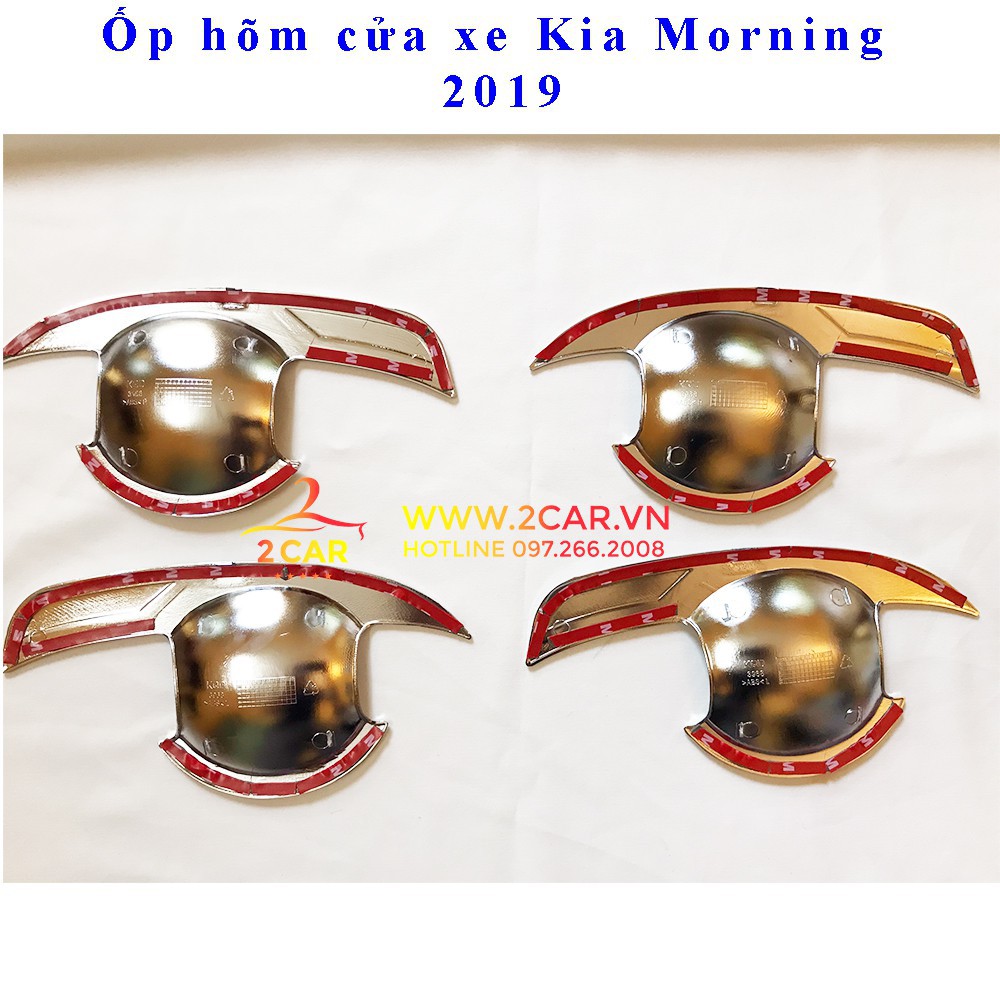 Ốp tay, hõm cửa xe KIA Morning 2012-2020 mạ Crom