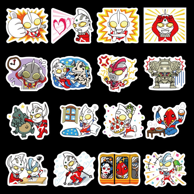 Set 50 miếng sticker hình UItraman dán trang trí chống thấm