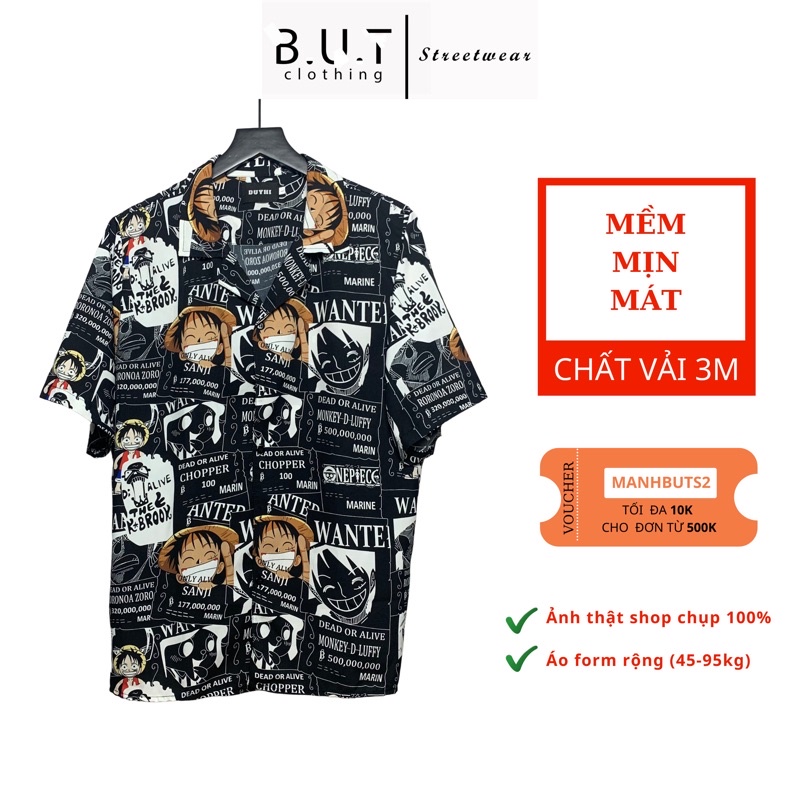 Áo sơ mi họa tiết ngắn tay LUFFY trơn mềm dành cho nam nữ | BUTCLOTHING