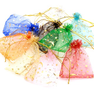 túi voan rút dây họa tiết ngôi sao to nhỏ kích cỡ 9x12cm - moon shop