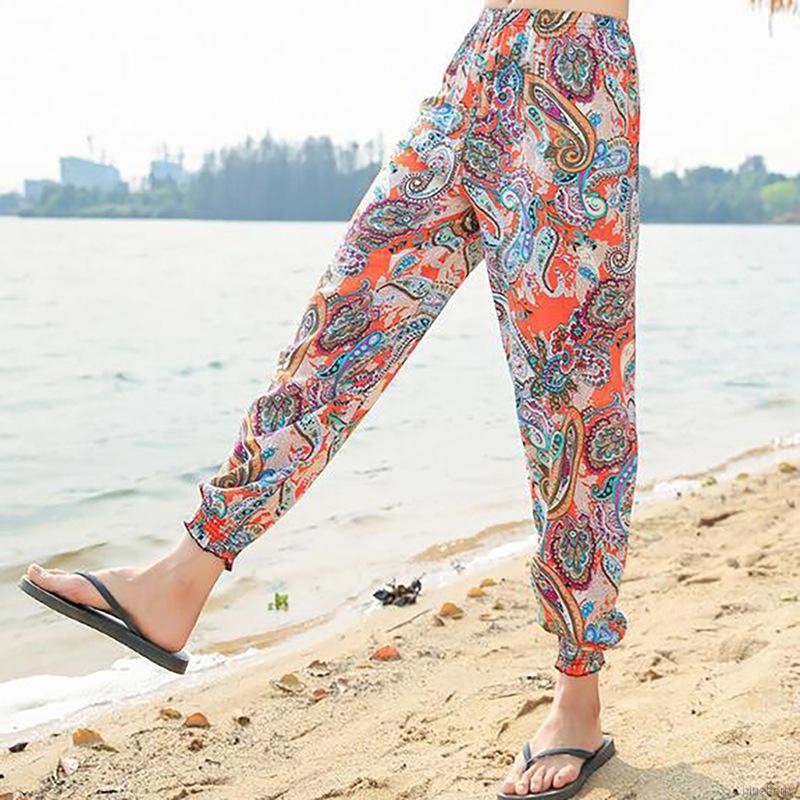 [Mã FAMAYWA giảm 10K đơn 50K] Quần Dài Ống Rộng In Họa Tiết Phong Cách Bohemian Dành Cho Nữ | BigBuy360 - bigbuy360.vn