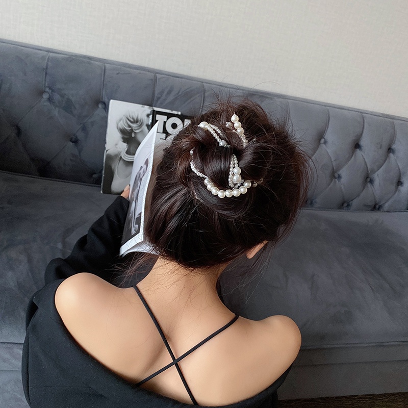 Dây Buộc Tóc Đính Hạt Ngọc Trai Xinh Xắn Cho Nữ