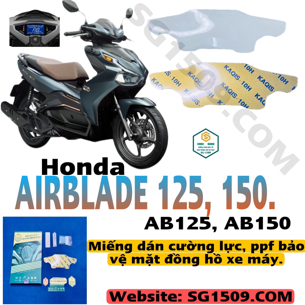PPF AIRBLADE 160, AB 125, AB150, AB160 | miếng dán ppf mặt đồng hồ xe honda Airblade, BAO DA