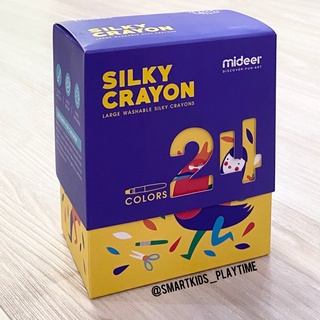 Bút Sáp Màu - Sáp Lụa Mideer Vẽ Được Trên Nhiều Vật Liệu Dễ Dàng Lau Sạch - Mideer Silky Crayon