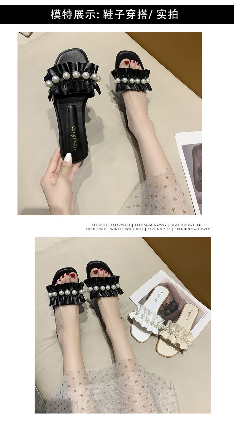 Ulzzang Ins Pearl Outwear Slippers