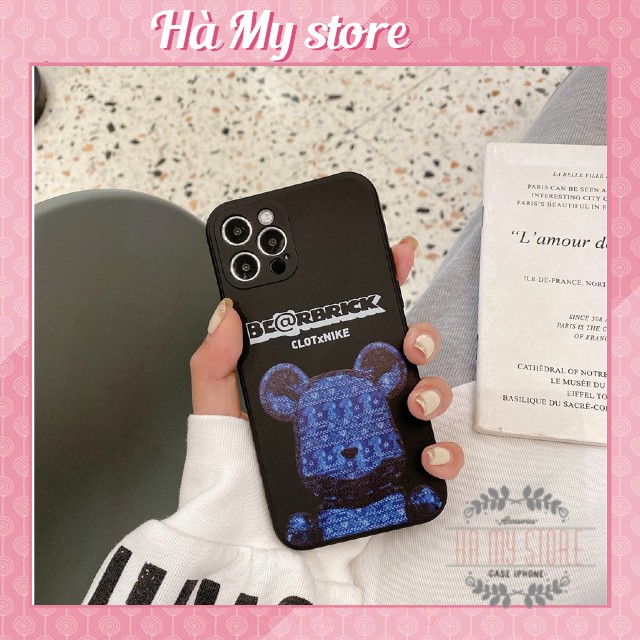 Ốp Lưng IP Viền Vuông Hình Gấu BearBrick 6/6plus/7plus/8/8plus/x/xs/11/12/pro/max/plus/promax