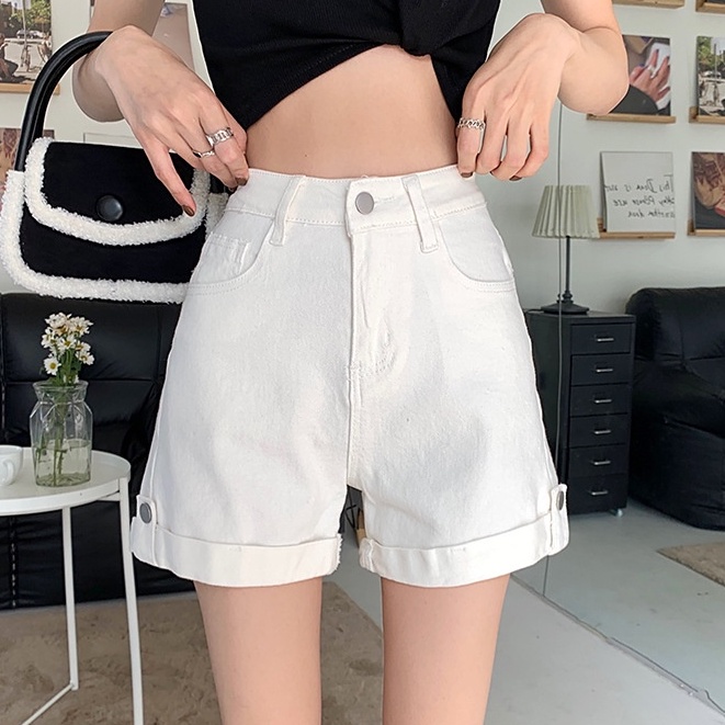 Quần short nữ kaki phong cách Ullzang lưng cao, ống rộng có Bigsize lên tới 70kg (KKN)