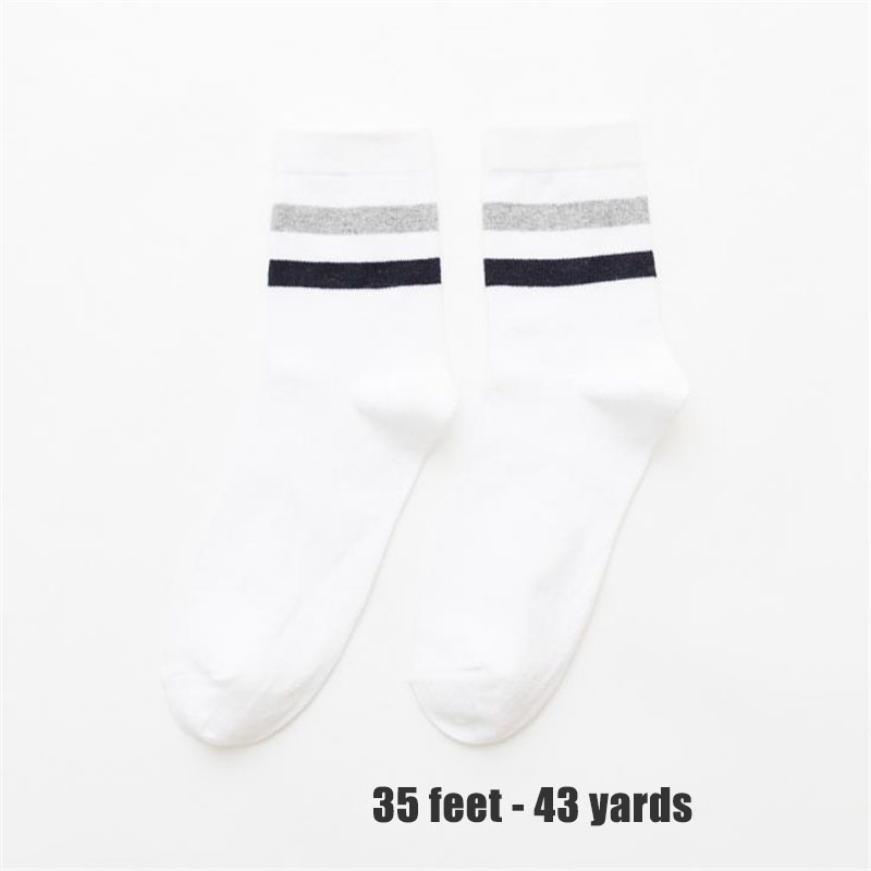 Vớ cotton cổ ngắn họa tiết kẻ sọc phong cách Harajuku Nhật Bản cho nam và nữ