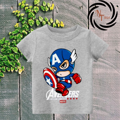 Áo phông bé trai in hình 𝐌𝐚𝐫𝐯𝐞𝐥 𝐂𝐚𝐩𝐭𝐚𝐢𝐧 𝐀𝐦𝐞𝐫𝐢𝐜𝐚, Áo cotton xuất xịn mặc thoải mái NTShirt
