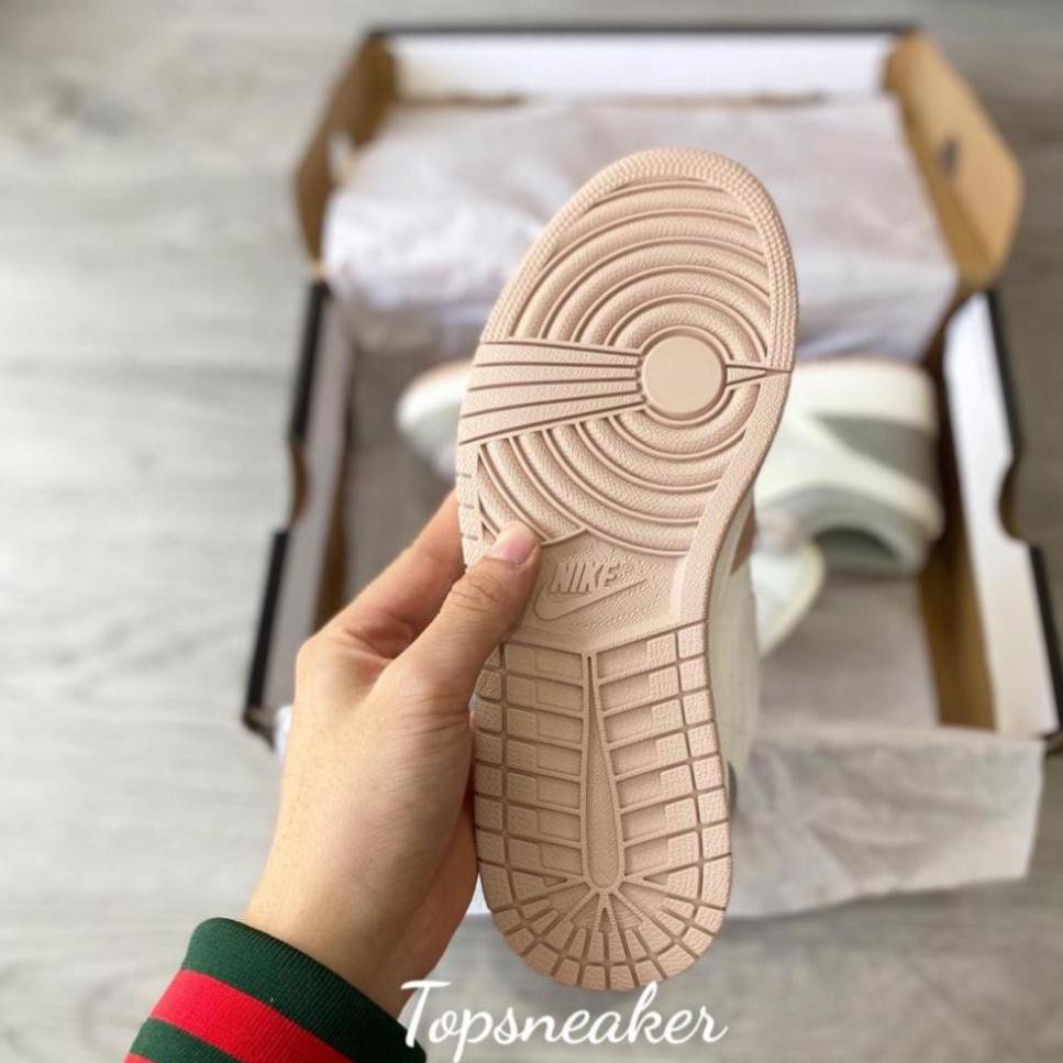 Giày Jordan 1 cổ thấp màu hồng đất Milan nam nữ, Giày Jordan 1 Milan bản đẹp phối đồ dễ đầy đủ bill box