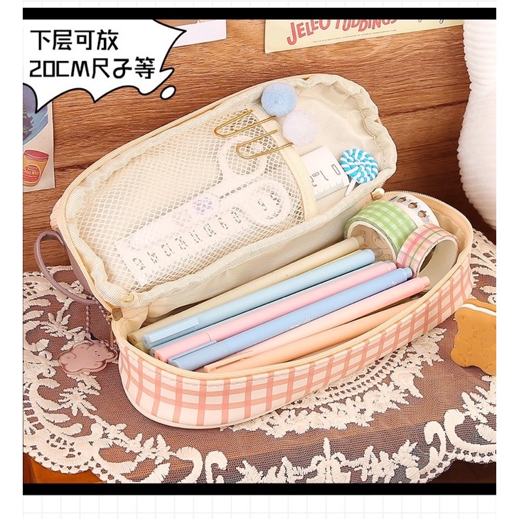 Hộp bút Gấu kute 2 ngăn dễ thương