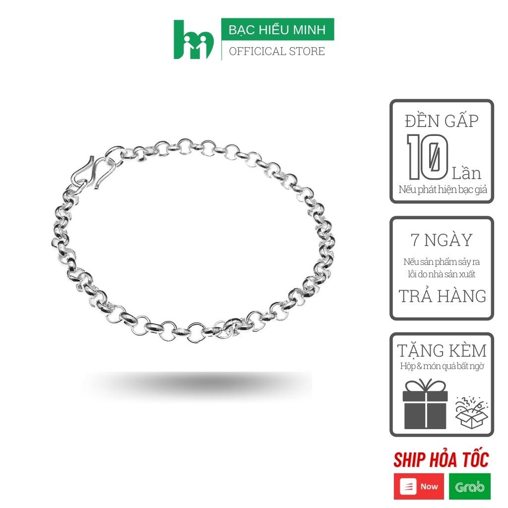 Vòng tay nữ BẠC HIỂU MINH LTU292 kiểu dây xích trơn đơn giản cá tính