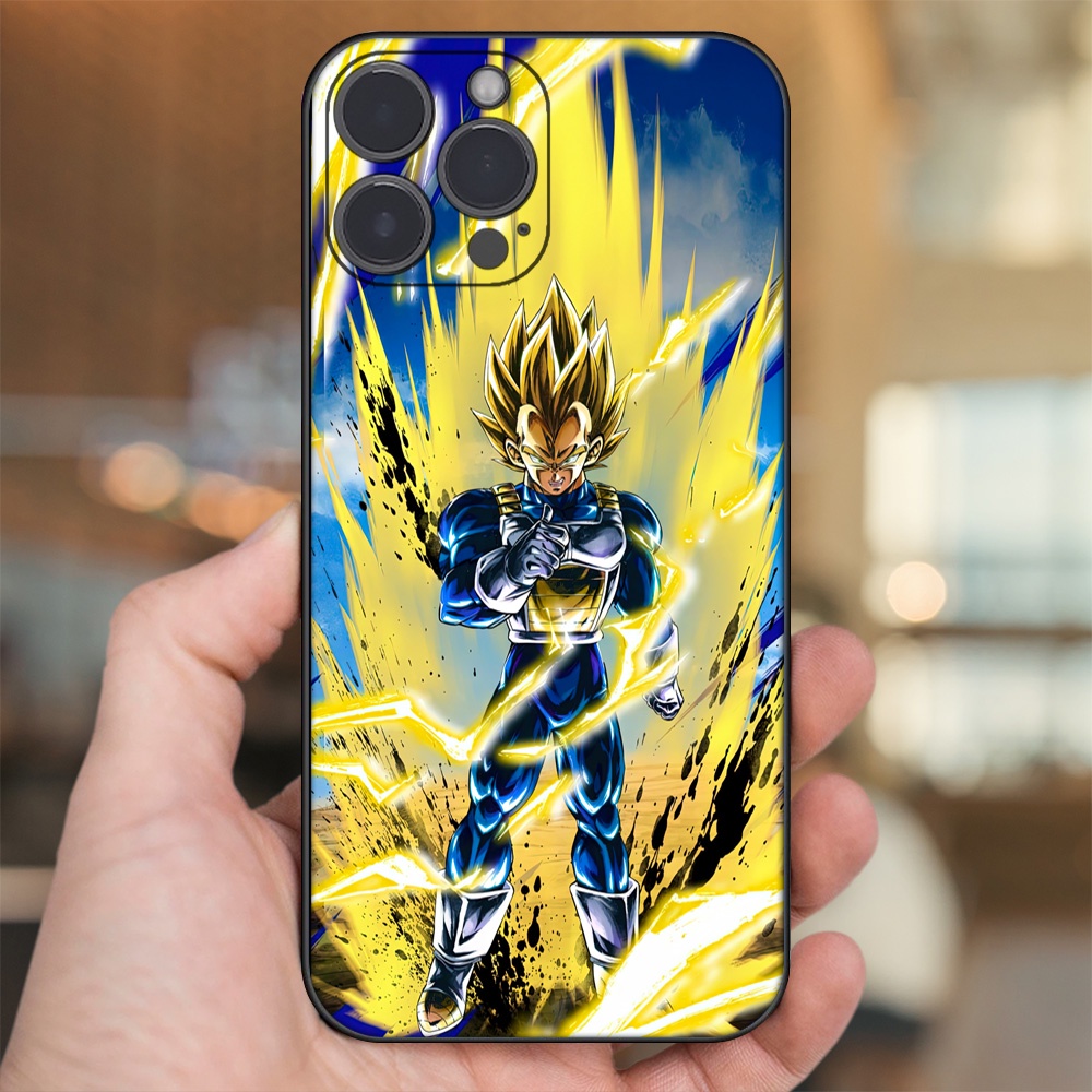 Ốp lưng iPhone 13 Pro Max dẻo đen cạnh vuông in hình Vegeta Dragon Ball