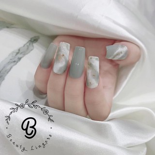 Nailbox xinh vân đá xanh nhẹ nhàng đi chơi A341